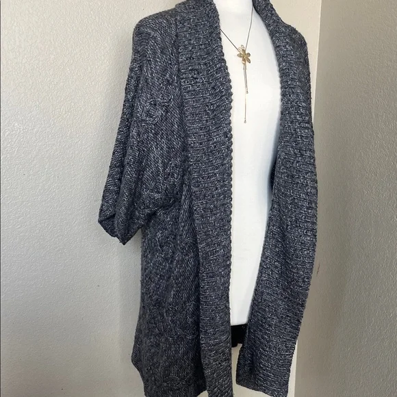 a.n.a Charcoal Knit Open Cardigan - Picture 2 of 13